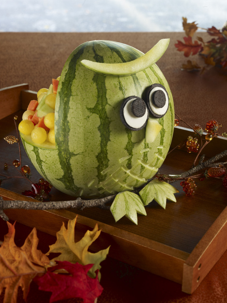 Watermelon owl carving